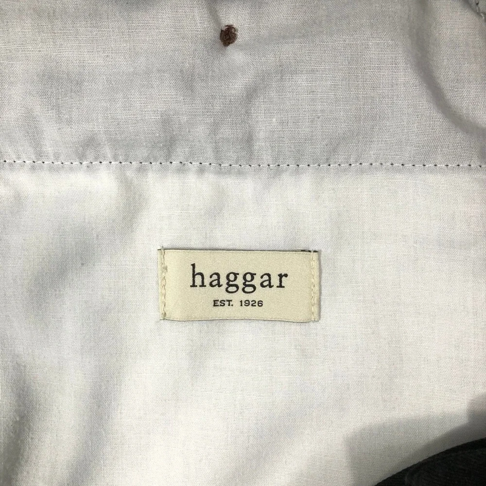Haggar Shorts Men's Size 40 Black Flat Front Chino Golf Casual Summer Outdoor